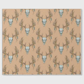 Rustic Antlers Native American Geschenkpapier (Flach)