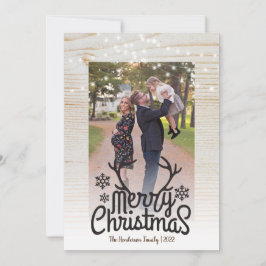 Rustic Antlers String Light Foto Frohe Weihnachten