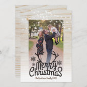 Rustic Antlers String Light Foto Frohe Weihnachten (Vorne/Hinten)