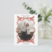 Rustic Antlers Weihnachtsfotokarte Feiertagspostkarte (Stehend Vorderseite)