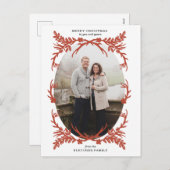 Rustic Antlers Weihnachtsfotokarte Feiertagspostkarte (Vorne/Hinten)