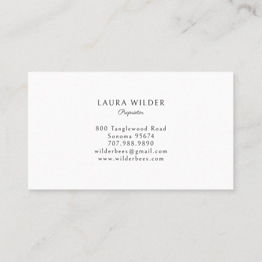 Rustic Apiary Honey Bee Beekeeper Visitenkarte (Rückseite)