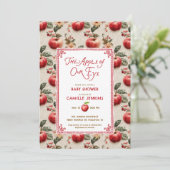 Rustic Apple of Our Eye Baby Shower Invitation Einladung (Stehend Vorderseite)