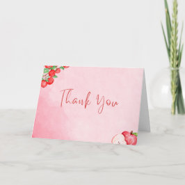 Rustic Apple Thank You Card – Red Watercolor Dankeskarte