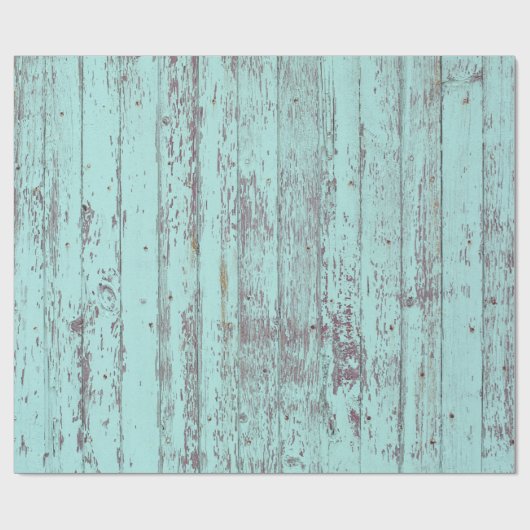 Rustic Aqua Barn Wood Geschenkpapier (Flach)