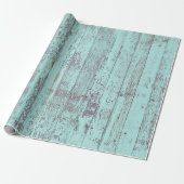 Rustic Aqua Barn Wood Geschenkpapier (Ungerollt)