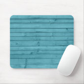 Rustic Aqua Blue Aquamarin Wood Mousepad (Mit Mouse)