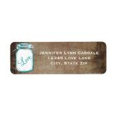Rustic Aquamarin Brown Mason Jar Wedding Address L (Vorne)