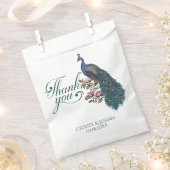 Rustic Aquamarin Peacock Vielen Dank Geschenktütchen (Ausgeschnitten)