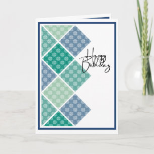 Rustic Arabesque Geburtstag Subtle Blues Karte