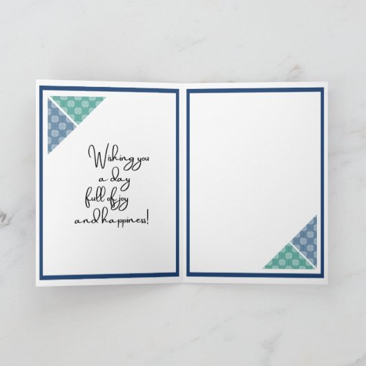 Rustic Arabesque Geburtstag Subtle Blues Karte (Innenseite)