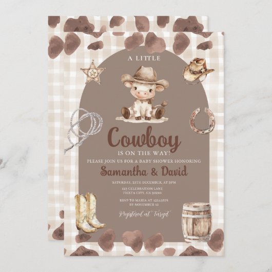 Rustic Arch Country Western Baby Shower Einladung (Vorne/Hinten)