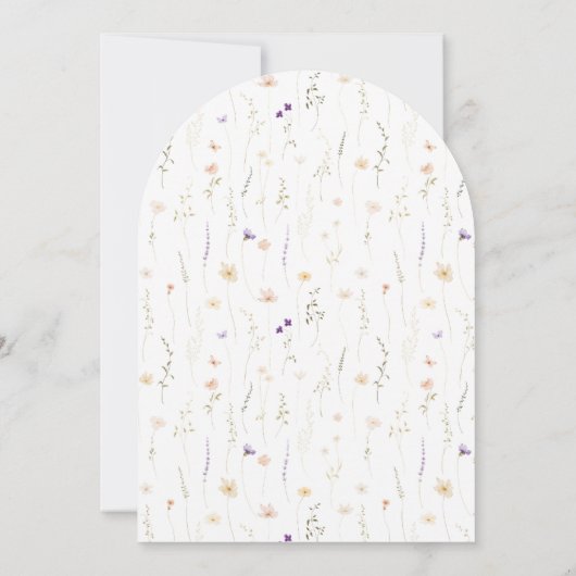 Rustic Arch Wildblume+ UAWG QR Code Hochzeit Einladung (Rückseite)