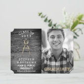 Rustic Architect Architect Compass Abschluss Einladung (Stehend Vorderseite)