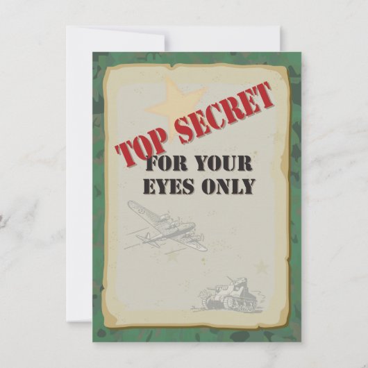 Rustic Army Sleepover Party Einladung (Rückseite)