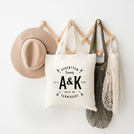 Rustic Arrow Family Monogram Farmhouse Tasche