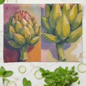 Rustic artichoke Watercolor Farmhouse Kitchen Geschirrtuch (Gefaltet)