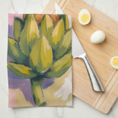 Rustic artichoke Watercolor Farmhouse Kitchen Geschirrtuch (Viertel Falte)
