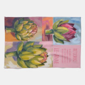 Rustic artichoke Watercolor Farmhouse Kitchen Geschirrtuch (Horizontal)