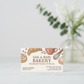 Rustic Artisan Bakery Hand-Drawn Pastries & Breads Visitenkarte (Stehend Vorderseite)