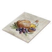 Rustic Artisan Bread Olive Oil Faux Texture  Fliese (Seite)