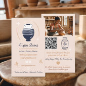 Rustic Artisan Pottery Maker Crafts Foto qr Visitenkarte