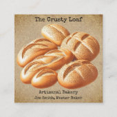 Rustic Artisanal Bakery Square Business Card Quadratische Visitenkarte (Vorderseite)