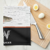 Rustic Aspen Bark Foreut Fischer See Haus Küche Geschirrtuch (Viertel Falte)