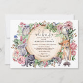 Rustic Australia Native Animals Floral Baby Showro Einladung (Vorderseite)