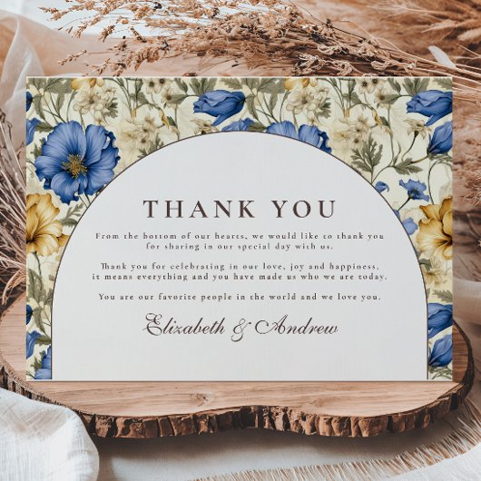 Rustic Autumn Botanical Wedding Dankeskarte