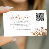 Rustic autumn fall boho wedding online rsvp begleitkarte