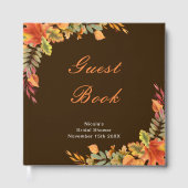 Rustic Autumn Fall Leaves Bridal Shower Gästebuch (Vorderseite)