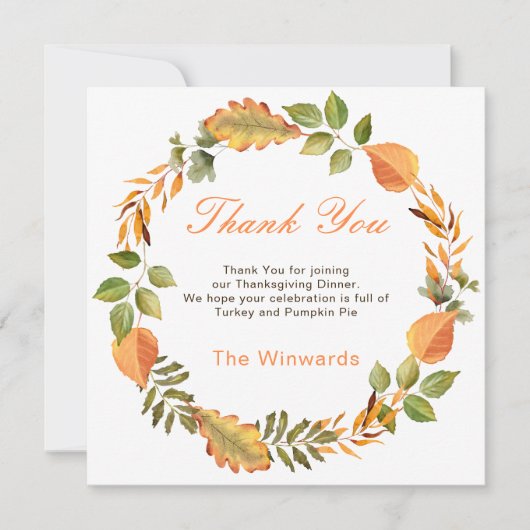 Rustic Autumn Fall Leaves Square Thanksgiving (Vorderseite)