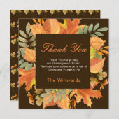 Rustic Autumn Fall Leaves Square Thanksgiving (Vorne/Hinten)