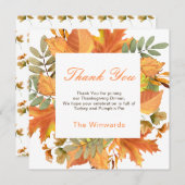 Rustic Autumn Fall Leaves Square Thanksgiving (Vorne/Hinten)