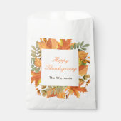 Rustic Autumn Fall Leaves Square Thanksgiving  Geschenktütchen (Vorderseite)