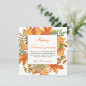 Rustic Autumn Fall Leaves Square Thanksgiving  Karte (Stehend Vorderseite)