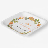 Rustic Autumn Fall Leaves Square Thanksgiving  Pappteller (Gewinkelt)