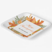 Rustic Autumn Fall Leaves Square Thanksgiving  Pappteller (Gewinkelt)