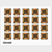Rustic Autumn Fall Leaves Square Thanksgiving Quadratischer Aufkleber (Blatt)
