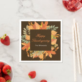 Rustic Autumn Fall Leaves Square Thanksgiving  Serviette (Beispiel)