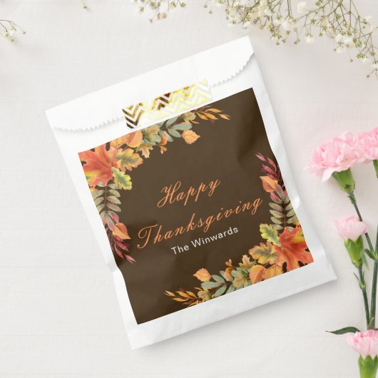 Rustic Autumn Fall Leaves Thanksgiving Party Geschenktütchen (Versiegelt)