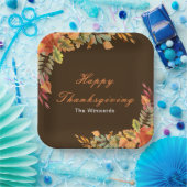 Rustic Autumn Fall Leaves Thanksgiving Party Pappteller (Party)
