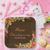 Rustic Autumn Fall Leaves Thanksgiving Party Pappteller (Party)