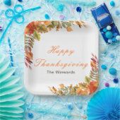 Rustic Autumn Fall Leaves Thanksgiving Party Pappteller (Party)