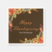 Rustic Autumn Fall Leaves Thanksgiving Party Serviette (Vorderseite)
