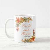Rustic Autumn Fall Leaves Wedding Kaffeetasse (Links)