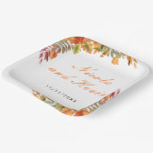 Rustic Autumn Fall Leaves Wedding Thank You Pappteller (Gewinkelt)