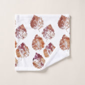 Rustic Autumn Falling Leaves Watercolor Art Badhandtuch Set (Waschlappen)