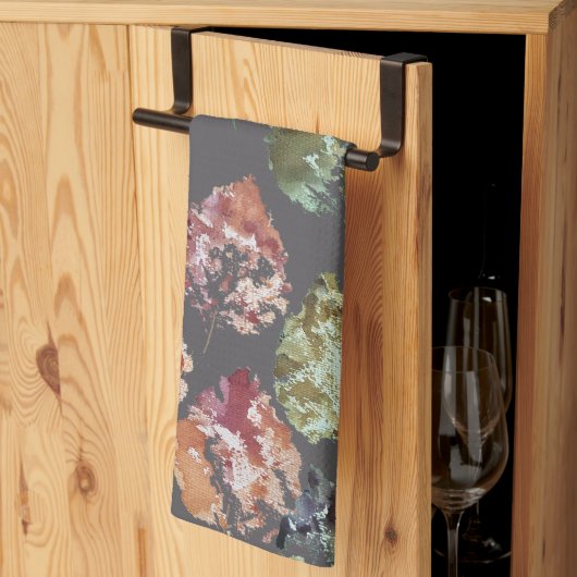 Rustic Autumn Falling Leaves Watercolor Art Geschirrtuch (Drittel gefaltet)